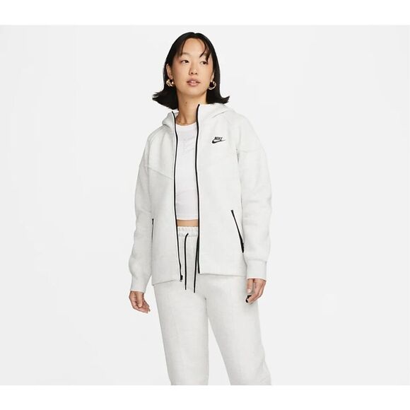 Nike Sportswear Tech Fleece Cape Full Zip Hoodie Women's Small White Jacket - Picture 1 of 13